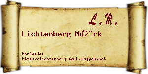 Lichtenberg Márk névjegykártya